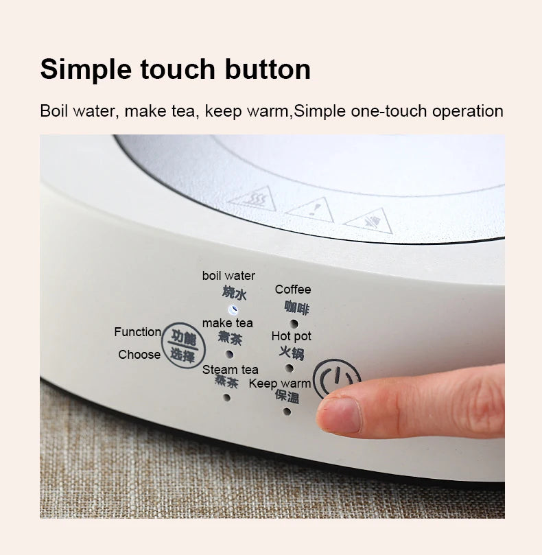 1200W Electric Stove Portable Ceramic Hob Heating Furnace Coffee Milk Brewer Hotplate Single-burner Induction cooktop Tea Warmer
