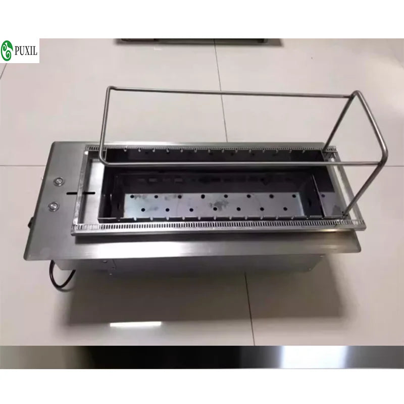 Automatic BBQ Grill Charcoal BBQ Machine Push-Pull Electric Lifting Charcoal Box Barbecue Skewer Grill Commercial Skewer Machine