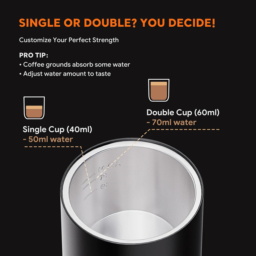 Coffee Machine Travel Portable Espresso for Car & Home Camping Coffee Maker 2-in-1 Capsule Powder Nespresso or Dolce Gusto