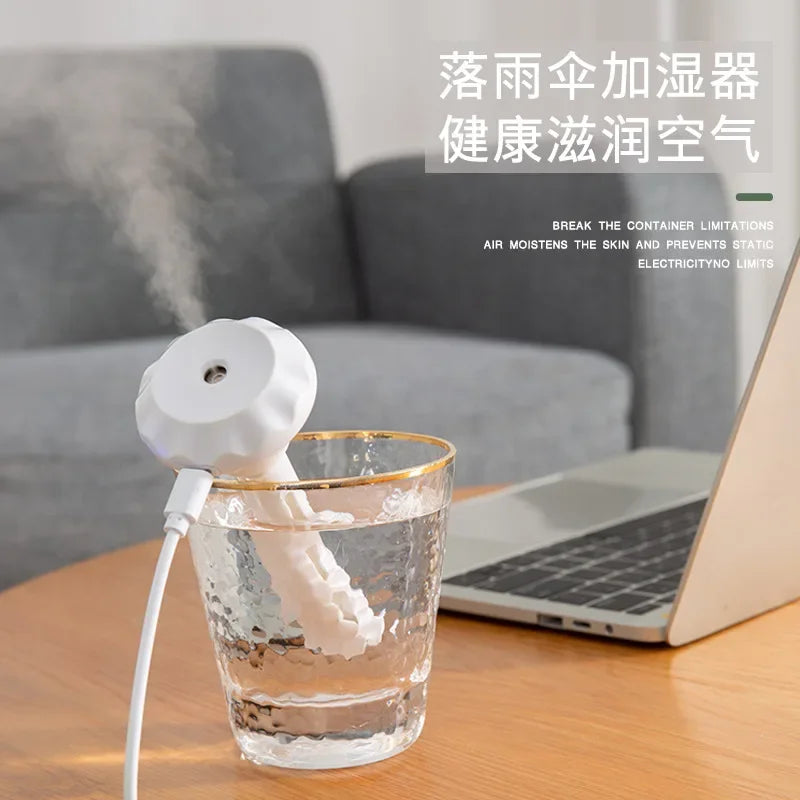 USB Mini Ultrasonic H2O Air Humidifier LED Lamp USB Water Bottler Cup Car Purifier Anion Mist Maker with Cool Light for Office