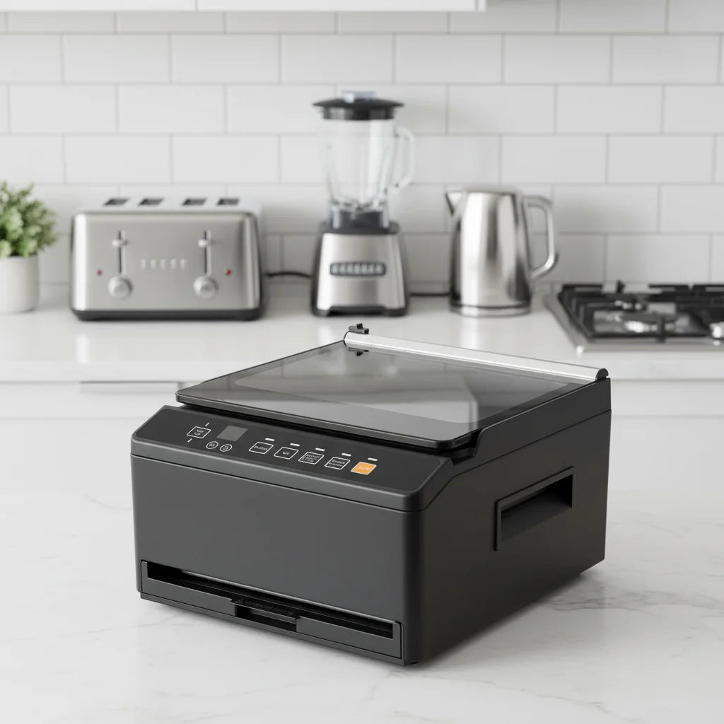 Professional Food Vacuum Packer 95KPa Automatic Sealer Double Seams Dry Moist Built-in Cutter Home Fresh Storage Appliances