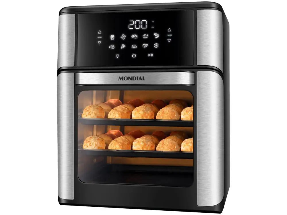 Mondial Afon-12L-Bi Black 12L Oil-Free Electric Air Fryer Oven - 110V