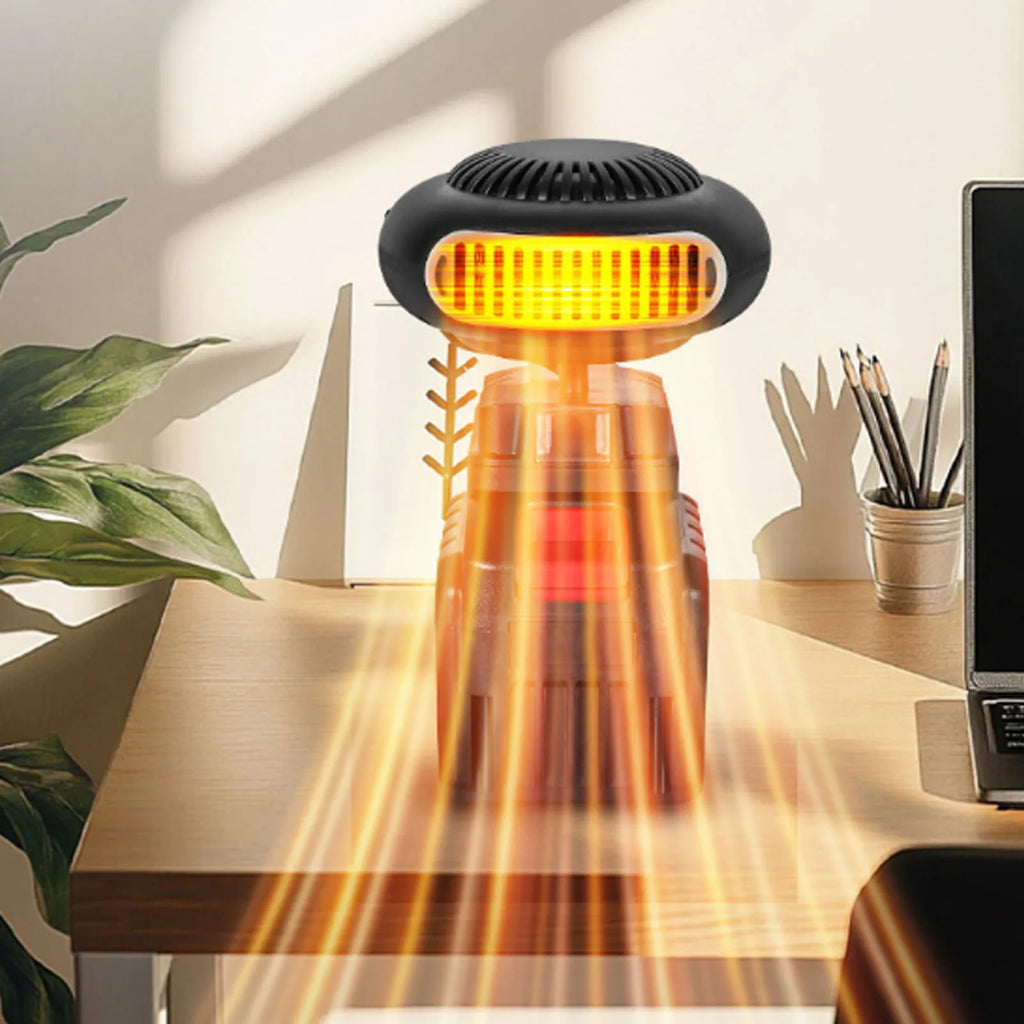 Portable Battery Powered Space Heater Cordless Car Heater Defogger Fan Quiet for Car Office Indoor Use