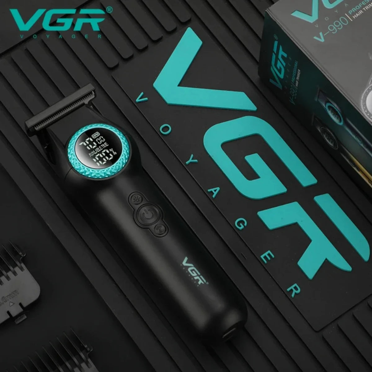 VGR Hair Trimmer Professional Trimmer 8000 RPM Hair Cutting Machine Electric Barber Clippers LED Cordless Clipper for Men V-990