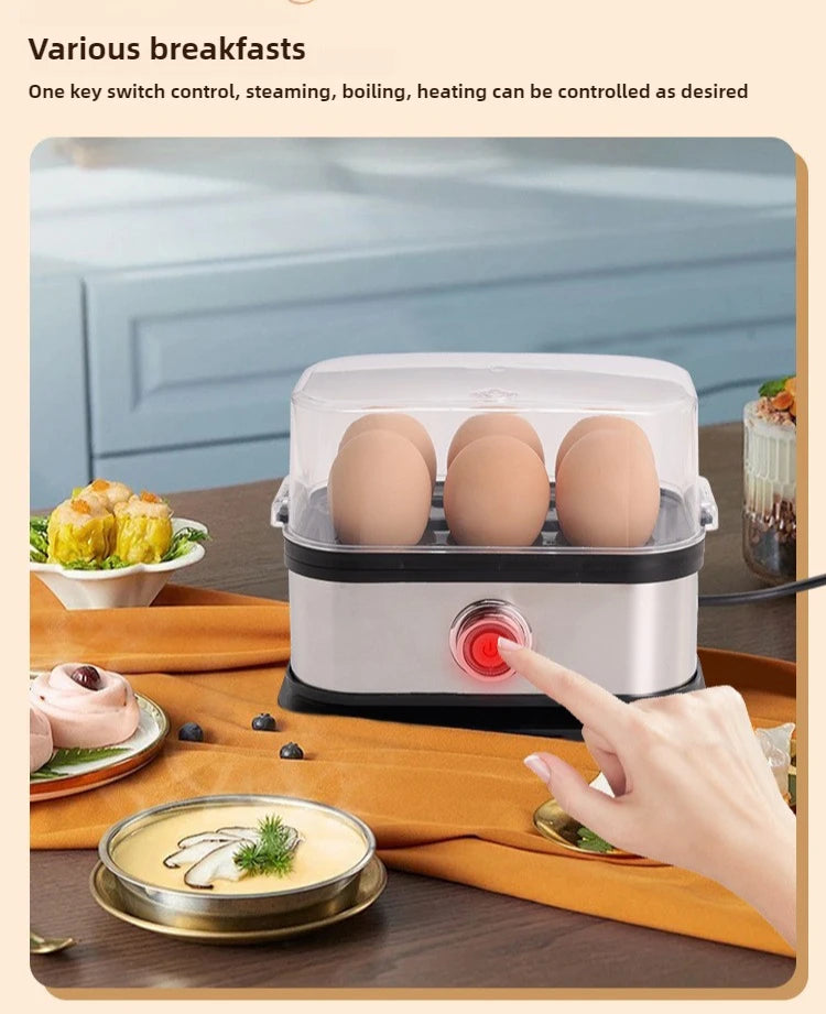 Egg Boiler and Steamer, Kitchen Appliance for Quick Boiling and Steaming Eggs, Mini Breakfast Maker,food Steaming Cooker