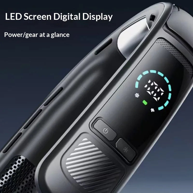 Neck Fan Bladeless Semiconductor Cooling Usb Rechargeable Portable Neck Air Conditioner With Led Display For Outdoor Sports