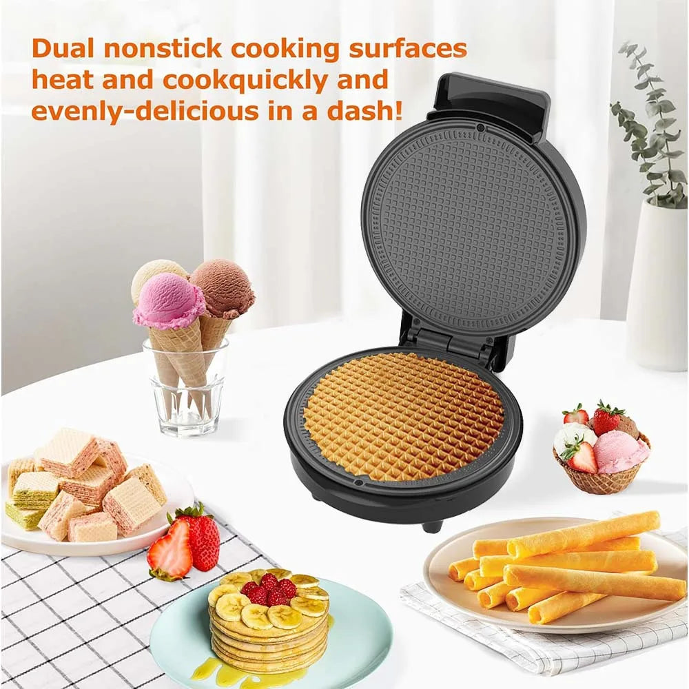 New 220V Household DIY Ice Cream Cone Machine Portable Breakfast Crispy Roll Machine 1000W Electric Pancake Machine