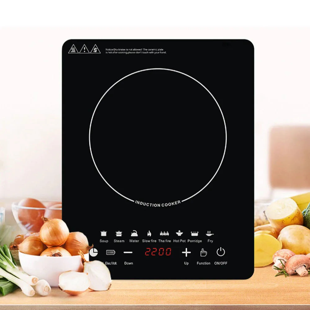 220V Induction Cooker Cooktop Electric Burner Portable Countertop Hot Pot Stove