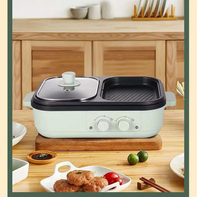 High Quality 2 in 1 Barbecue Cooking Pot Multi Functional Frying Pan Electric Hot Pot