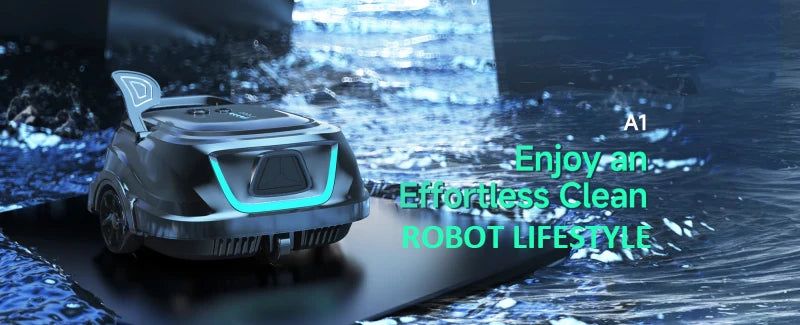 Swimming Pools Vacuum Cleaner Wireless for Floor Smart Cleaning Robot Auto-Parking Dual-layer Filtration120mins Running Time