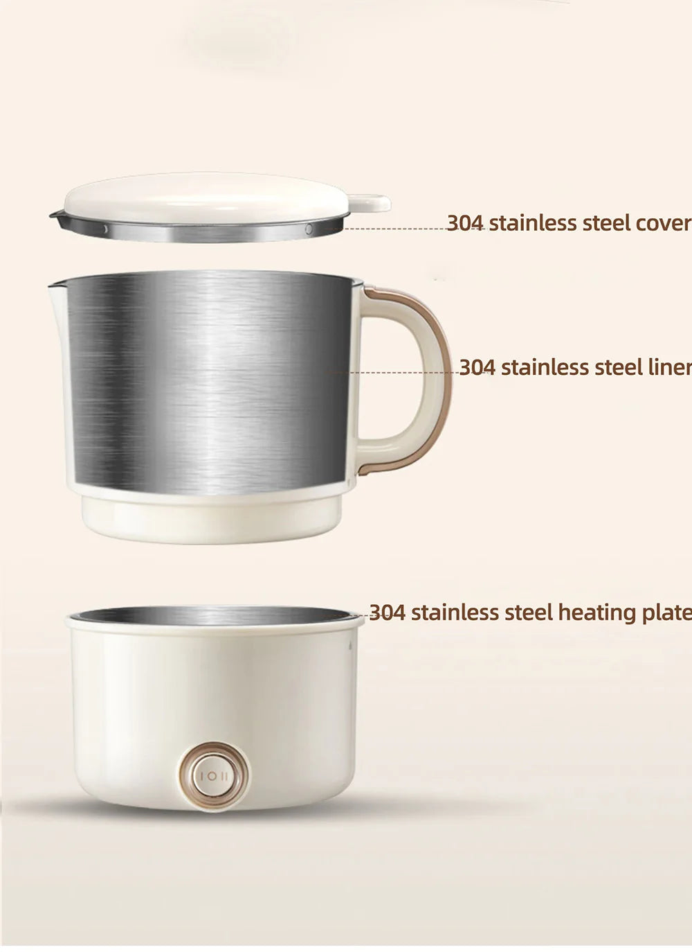 800ml Foldable Electric Kettle, Portable Cooking Pot, Multi Stove Travel Kettle, Tea Pot, Heating Cup, 304 Stainless Steel Slow