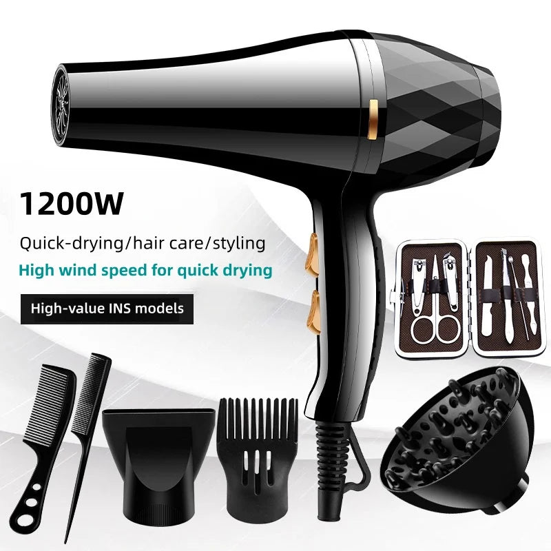 New High Wind Power Hair Dryer With Hot And Cold Constant Temperature Quick Drying Hood, Household Hair Salon Hair Dryer Tube
