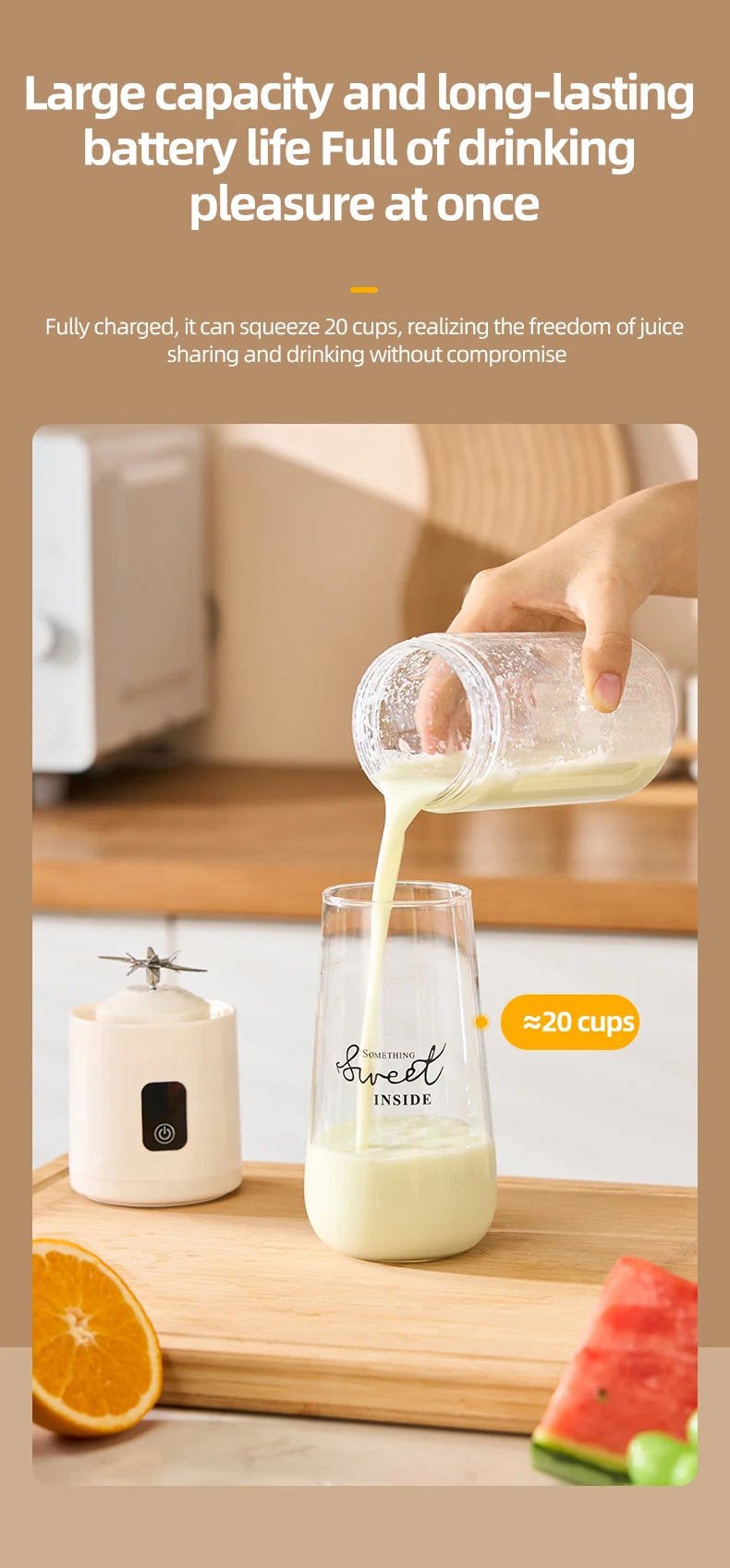 Portable Blender USB Mini Juicer Cup Electric Fruit Mixer Personal Smoothie Blender for Travel Home Outdoor Fresh Juice Making