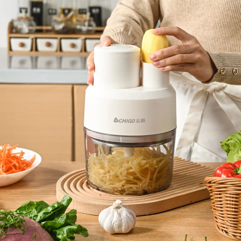 Electric vegetable slicer for household use, multifunctional, filling, shredding, slicing, fully automatic, multi-purpose