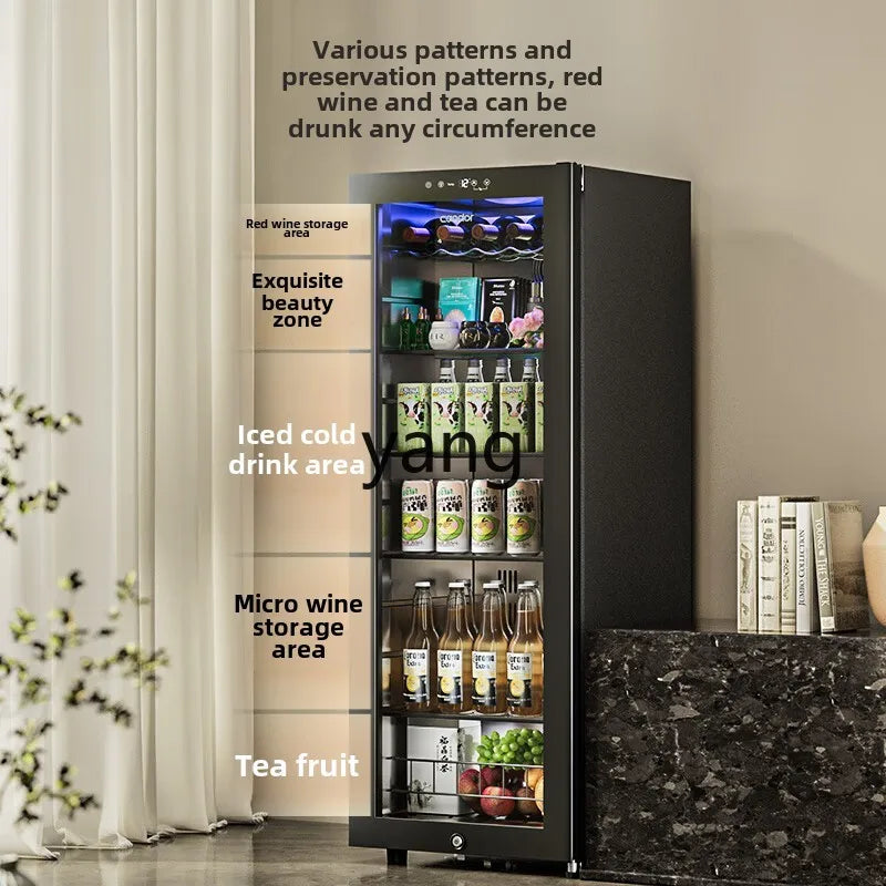 lCX household living room glass door fruit beverage tea fresh-keeping refrigerator