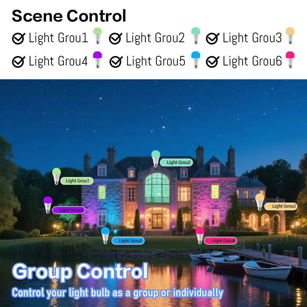 1-10PCS LED Candle Tuya Bulb WiFi E14 Smart RGB CW AC 85-265V 6W LED Lamp C37 Bulbs App Voice Control Support Alexa Google Home