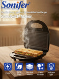 Sandwich Maker Sonifer SF-6173 750W Non Stick Panini Press Electric Grill Breakfast Machine Space Saving Kitchen Appliance