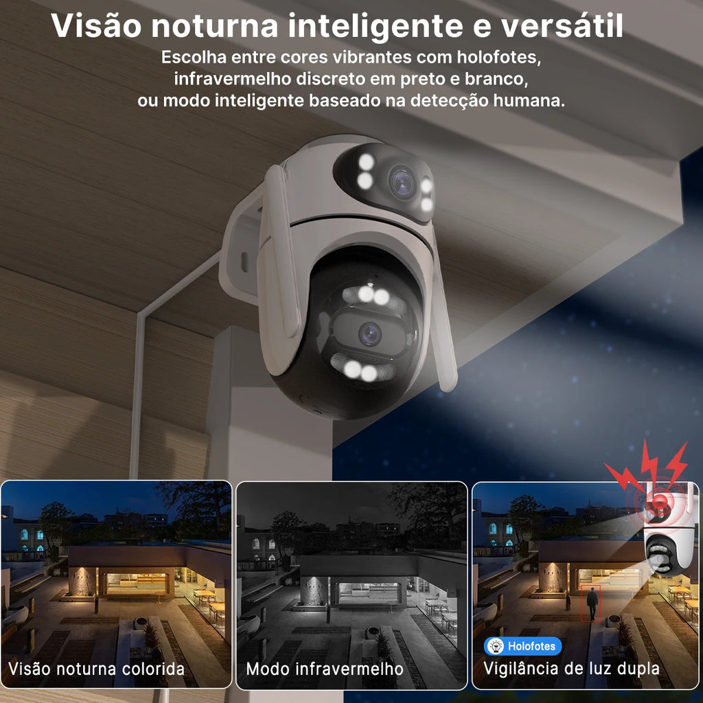 Icsee Wifi Ip Camera Dual Screen Home Security Ptz Camera Ai Tracking Outdoor Video Surveillance Cctv