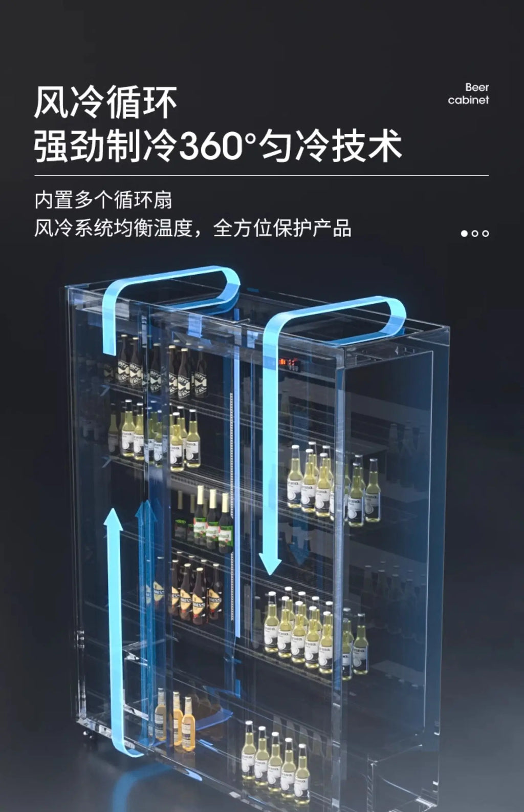 C20 Beer Beverage Cabinet Wine Display Refrigerated Freezer Commercial Freezer Three Door Bar Refrigerator