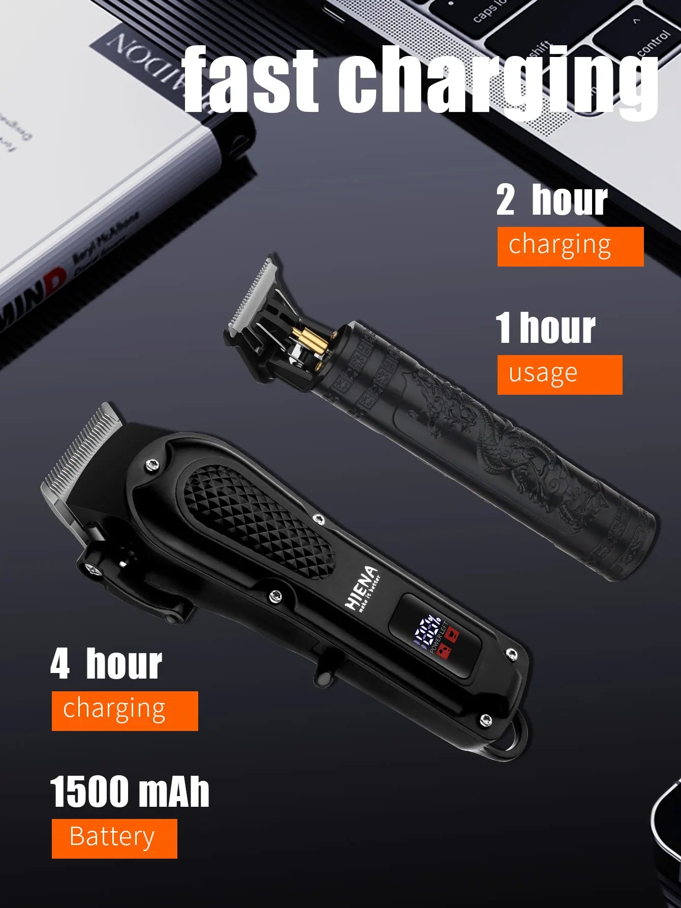 Hiena 212 Professional Hair Cutter Mans Hair Clipper Set Metal Electric Cordless Hair Trimmer for Barber LCD Display Hair Cutt