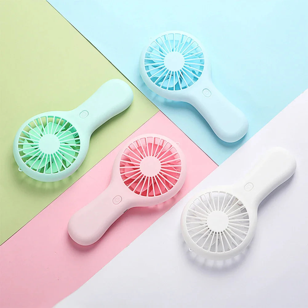 Mini Handheld Small Fan 3 Gears Portable Silent Office Desk Student on Dormitory Charging Outdoor Hand Holding Fan Small