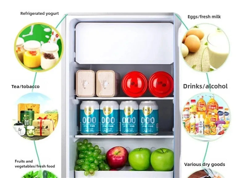 Mini Refrigerator for Office Bar Rental Room Dormitory Refrigerator Freezer Dual-use Home Energy Saving Electric Refrigerator