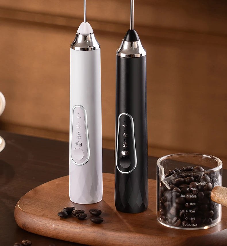 Milk Frother Wand Coffee Frother Handheld Foam Maker For Latte Rechargeable Electric Milk Frother Handheld Drink Mixer Gift Idea