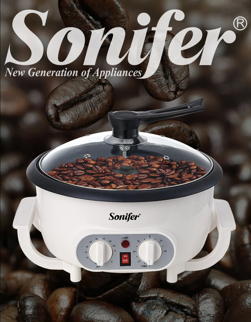 Electric Coffee Bean Roaster Coffee Baked Peanut Beans Baking Stove Popcorn Make Dryer Roasting Machine Grain Drying Sonifer