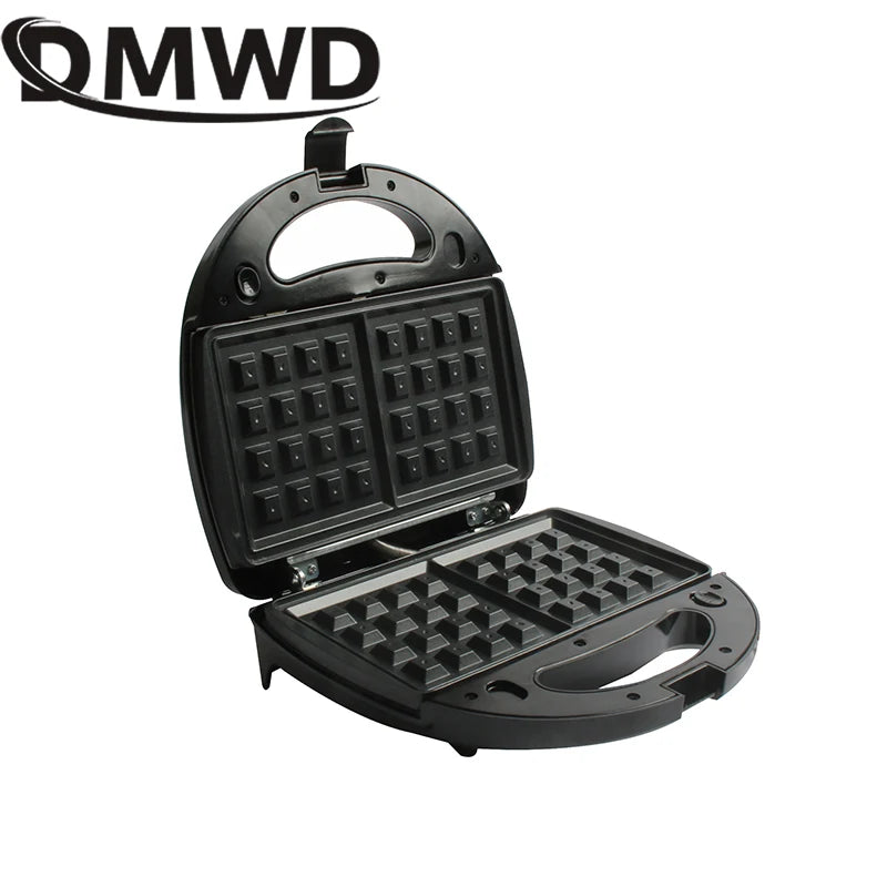 DMWD 3in1 Electric Mini Egg Waffle Sandwich Maker Grilling Plates Breakfast Baking Machine Panini Toaster Bread Frying Pan EU