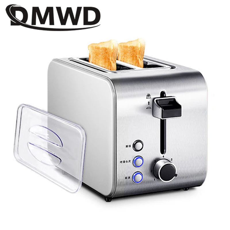 Stainless steel Electric Toaster Bagel Bread Bake tray Double side heating Bread machine With dust lid Breakfast Sandwich maker