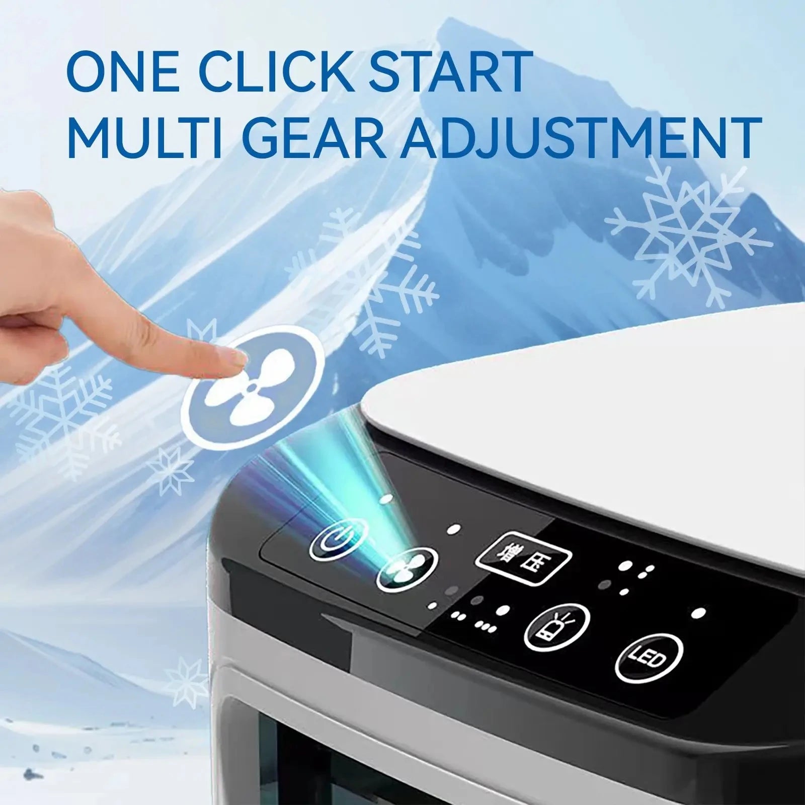 Portable Air Conditioner 3-Speed Small AC Unit Mini Air Cooler 900ML Water Tank Electric Fan With Humidifier for Bedroom Office