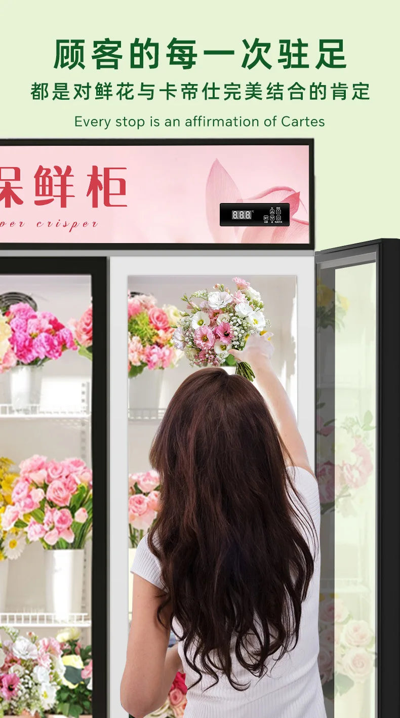 HXL Flower Shop Commercial Fresh Flower Preservation Cabinet Large Capacity Air-Cooled Freezer Refrigerated Fresh Preservation