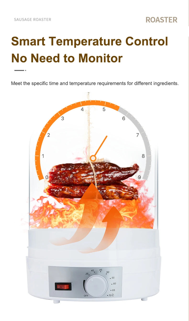 Smokeless Sausage Roaster Cured Meat Pickled Food Dryer Thermostatic Baker Roasting Stove Hot wind circulation Fruit Dehydrator