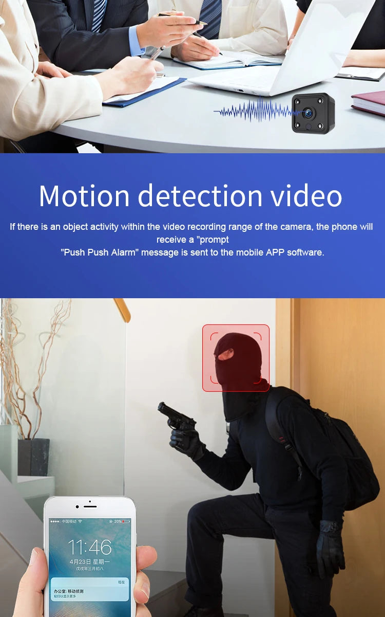 X6 Mini IP Camera WiFi Sports Camera HD 1080P Wireless Security Surveillance Built-in Battery Night Vision Smart Home Micro Cam