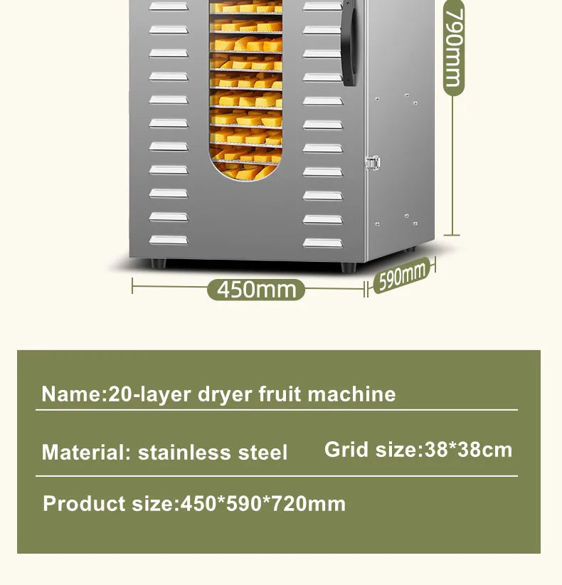20-Layer Dryer Fruit Machine Dehydration Machine Household Commercial Dried Fruit Machine Vegetables And Pet Snacks Dryer Home