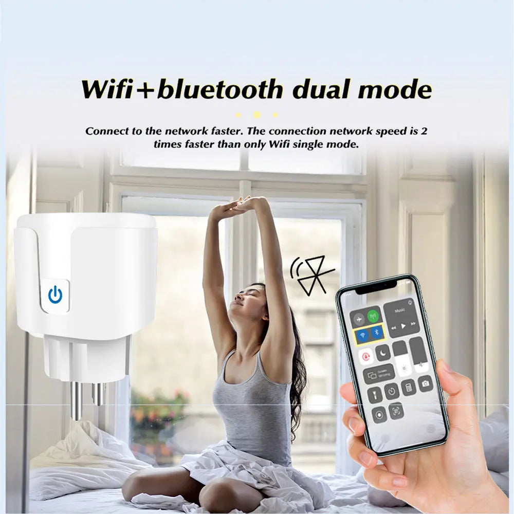 Smart Plug WiFi Socket EU 16A/20A Power Monitor Timing Function Tuya SmartLife APP Control Work with Alexa Google Home Alice