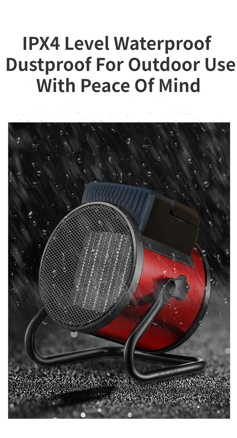 3000W Portable Electric Space Heater with Fan Adjustable Thermostat  2 Heat Settings&Fan Mode&Tip-Over Protection 1.5kw/2kw/3kw