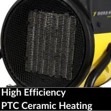 2026 New Upgrade Electric Forced Air Heater With Pivoting Base 5,120 BTU, Yellow | Electric Garage Heater