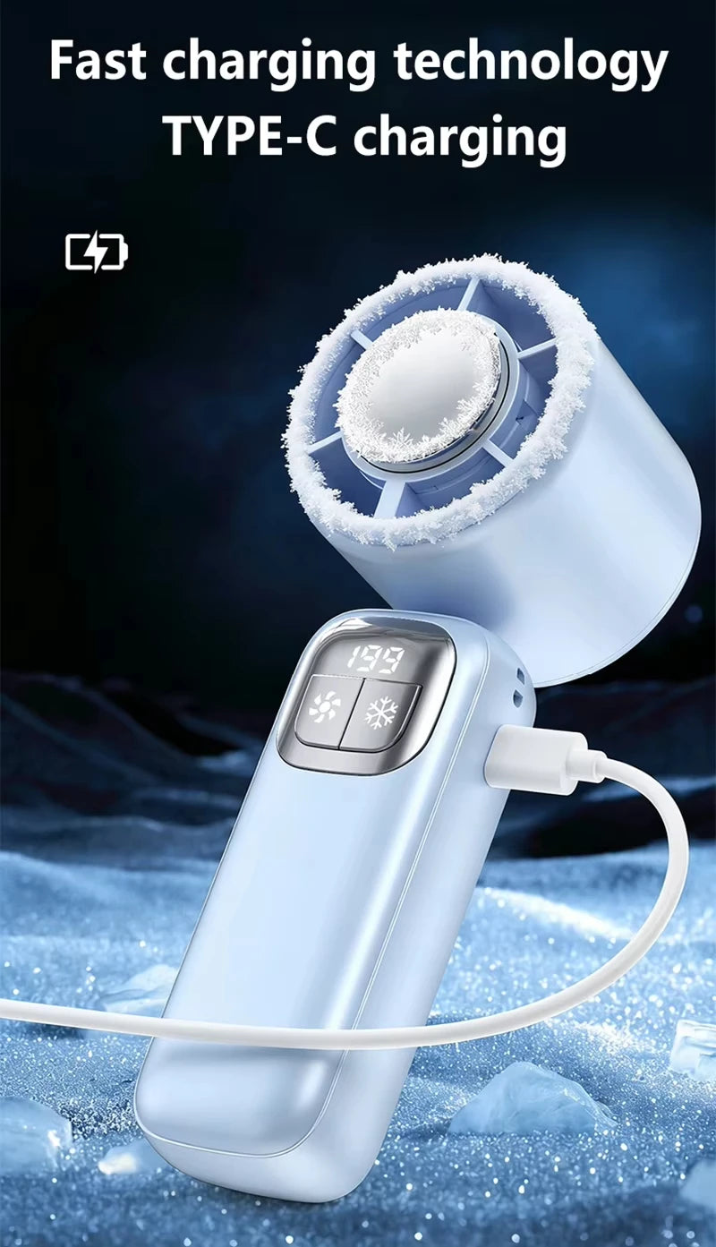 Lenovo 199 High Speed Air Ice Cooler Fan USB Rechargeable Turbo Jet Handheld Fan with Brushless Motor for Outdoor Office Travel