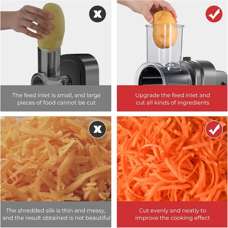 250W 5 in 1 Electric Vegetable Slicer Shredder Automatic Salad Shooter Machine Cheese Grater Carrot Cabbage Cutter