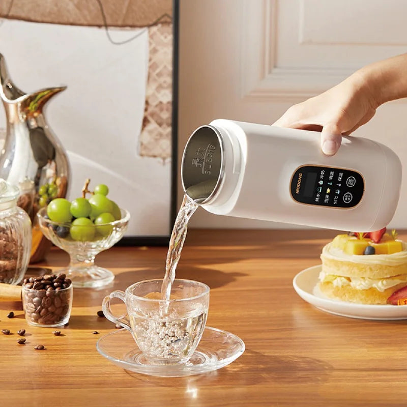 650ml Electric Kettle Portable Travel Boiled Water Pot Heating Cup Office Temperature Control Teapot Auto Keep Warm Cup 400W
