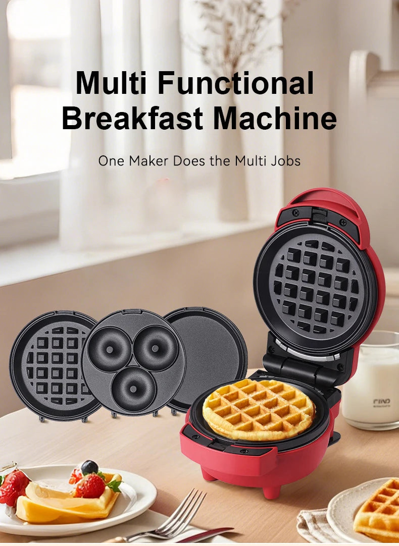 110V/220V Multifunctional Waffle cake maker Non-stick Skillet Mini Omelette Egg burger maker Donut Baker Double-side heating