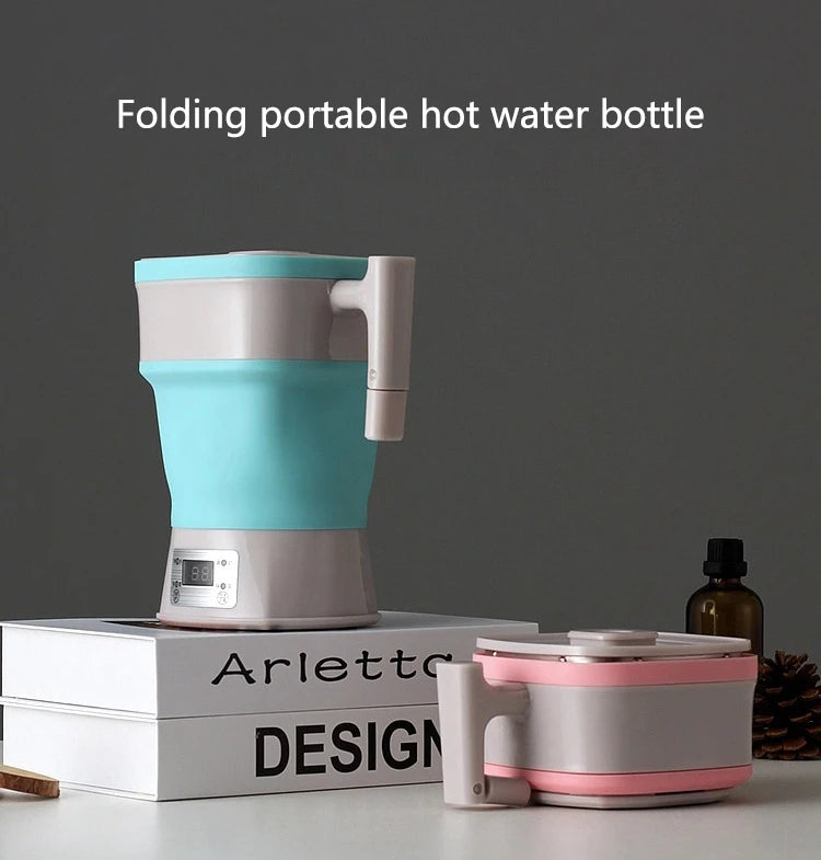 Foldable & Portable Travel Electric Kettle 0.8L Silicone Thermostatic 800W Auto Power Off 110V-240V Universal for Travel & Home