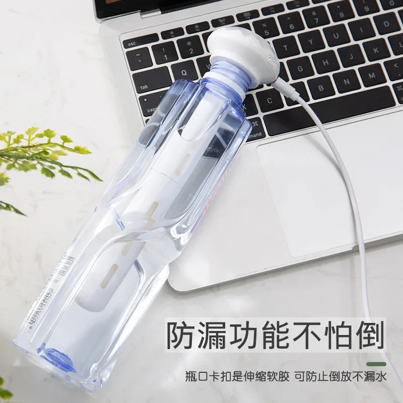 USB Mini Ultrasonic H2O Air Humidifier LED Lamp USB Water Bottler Cup Car Purifier Anion Mist Maker with Cool Light for Office