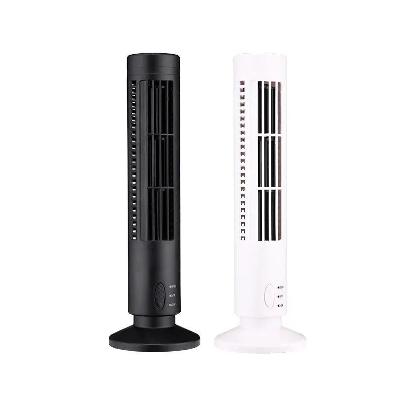 1Pcs Portable Air Cooler Vertical Bladeless Fan USB Desktop Air Conditioner Fan Mini Cooling Tower Fan for Home Office