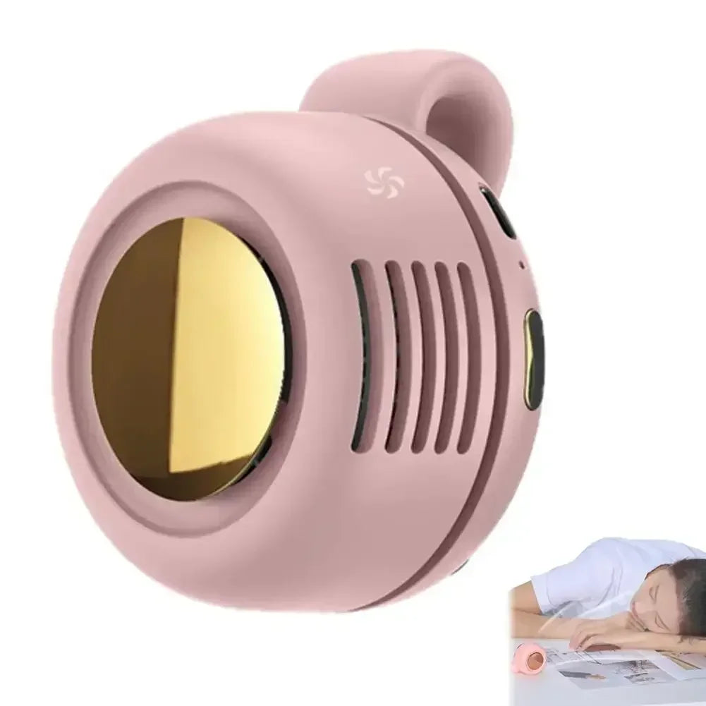 Portable Silent Fan Mini USB Rechargeable Bladeless Electric Clip-on Fan Adjustable 3-Speed Waist Fan For Outdoor Sports Office