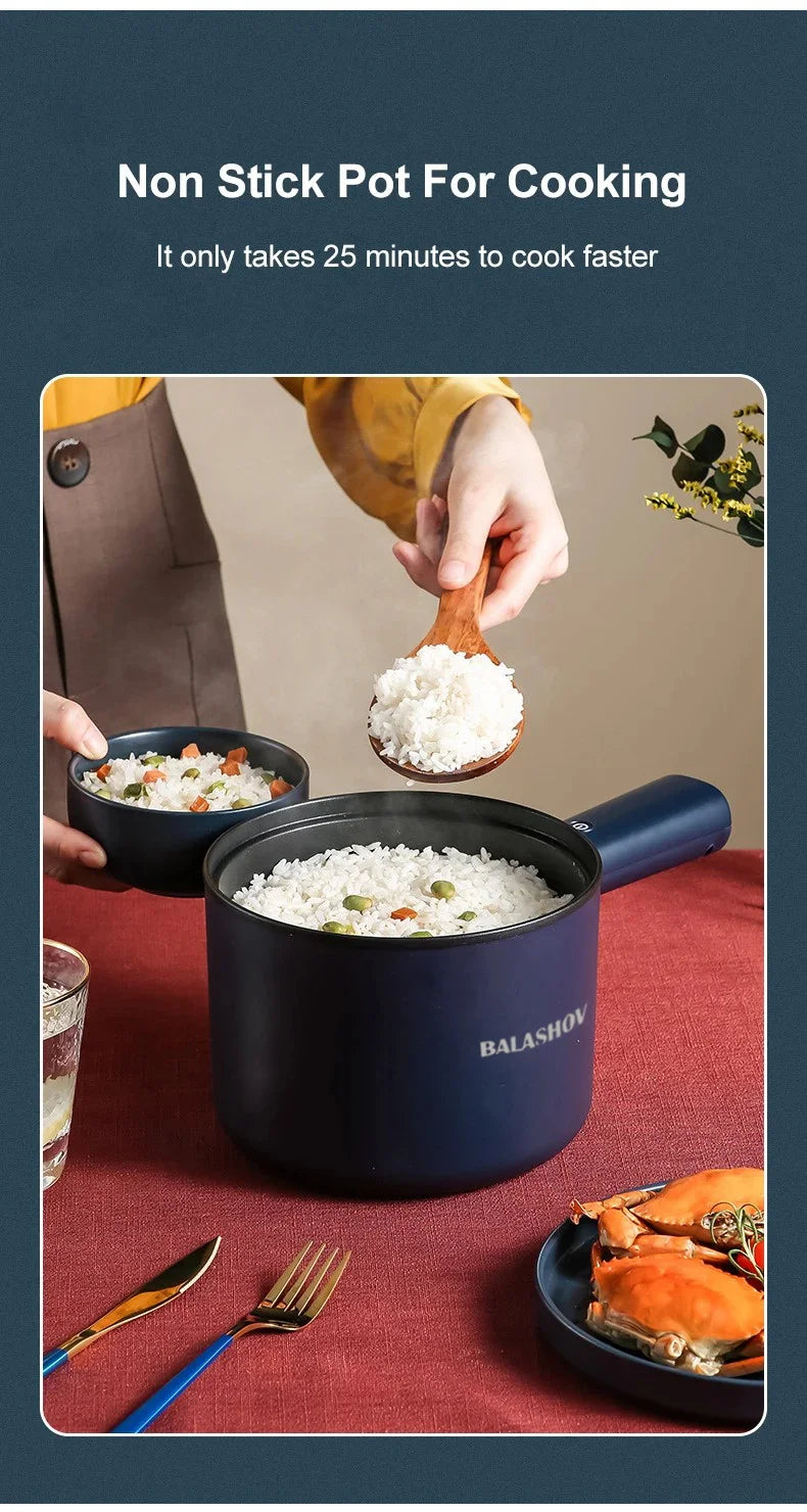 Mini Electric Cooker Multi-Function All-In-One Pot Single Double Layer Household Noodle Cooker Non-Stick Hot Pot Kitchen Tool