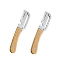 2-in-1 Stainless Steel Peeler Multi-Functional Serrated Vegetable Slicer Fruit Peeling Slicing Wooden Handle New Kitchen Knife