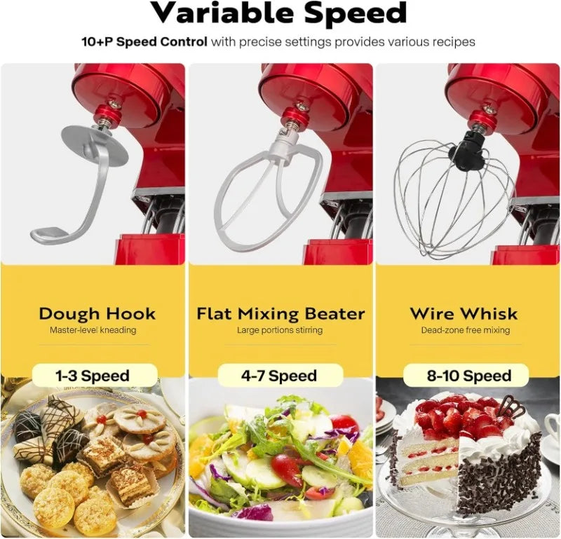 3 in 1 Dough Egg Cake Fruit Blender, Meat Mixer, Professional Stand Food Mixer for Bakery, Electric Robot Kitchen Aid