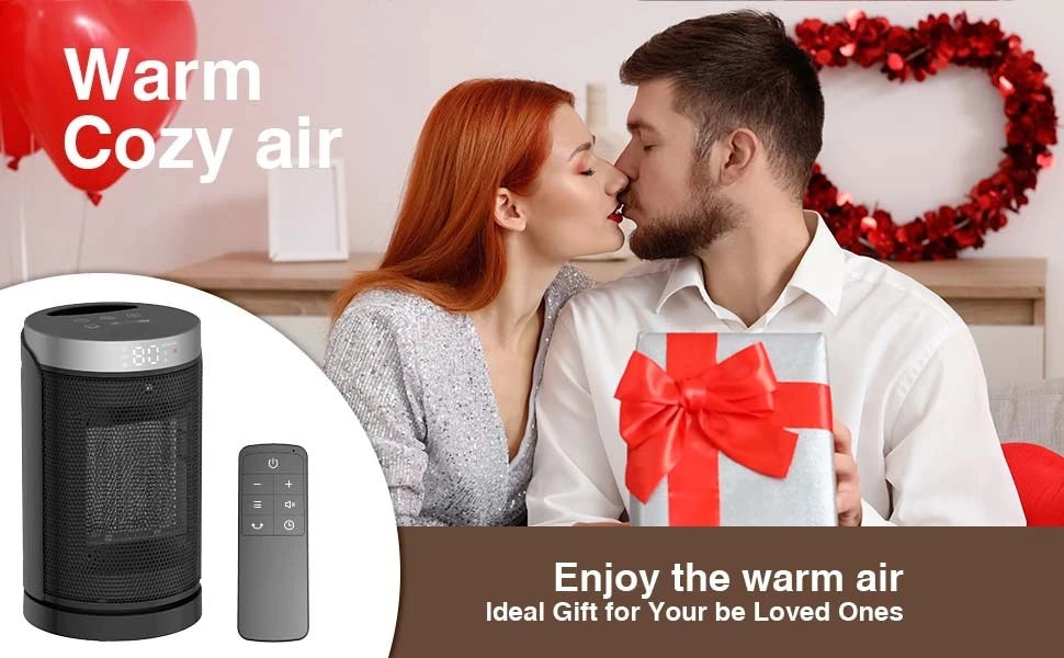 2026 New Upgrade Space Heater, Portable Electric Heaters For Indoor Use,70°Oscillation | Thermostat, Remote Control